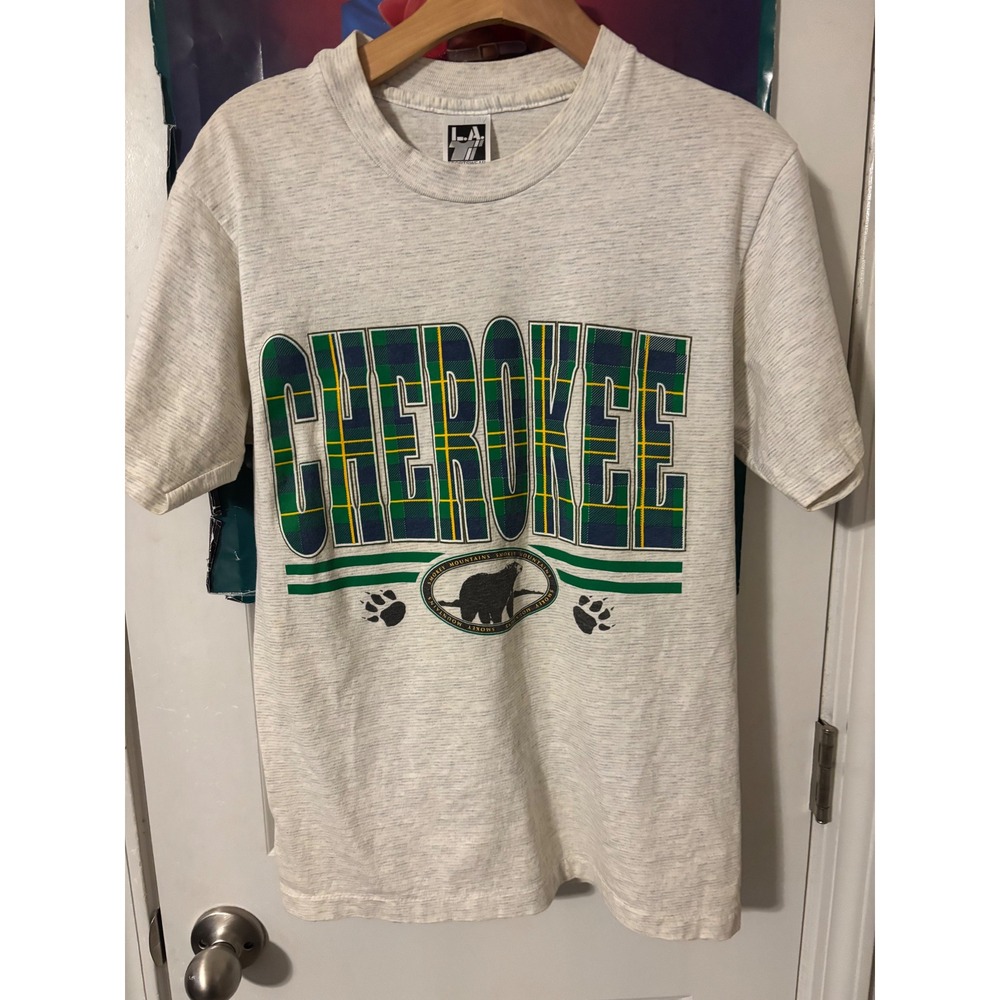 Vintage LA Sportswear Cherokee Smokey Mountains Bear T-Shirt Gray Mens Medium